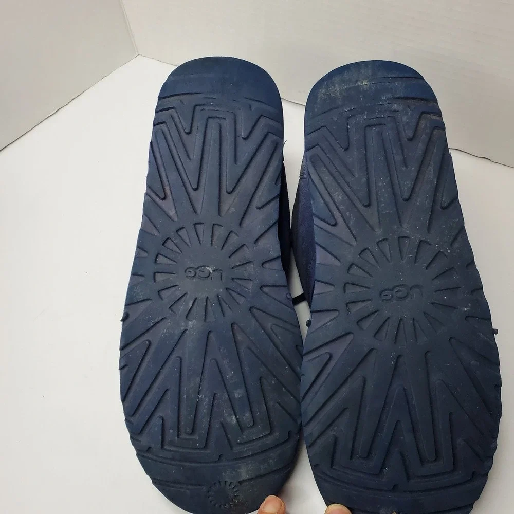 UGG‎ Neumel Mens Navy Blue Suede Sheepskin Lined Chukka Boots Size 11 Urban Cozy